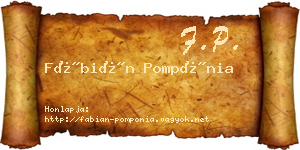 Fábián Pompónia névjegykártya